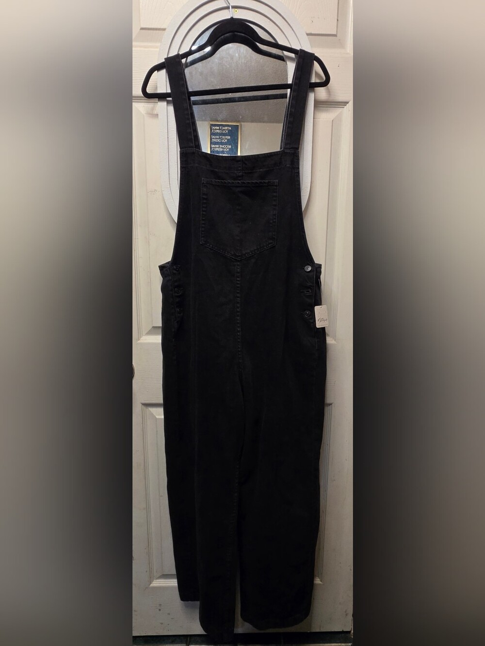 Free People Women’s Black Denim Overalls Jumpsuit